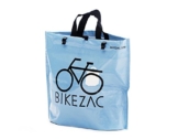 BIKEZAC® Clip-On EINKAUFS-FAHRRADTASCHE (Einseitige Einkaufstasche Faltbar Wasserabweisend Trageschlaufen), BikeZac:Blue -