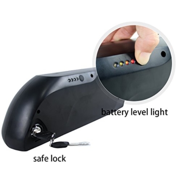 E-Bike Akku, 48 V 10 ah-17ah Lithium Li-Ion Akku mit USB Ladebuchse (unten Entlastung) [Sanyo Samsung Panasonic Zellen], 48V 17Ah Sanyo Cells, 48V 10Ah [Chinese Cell] - 