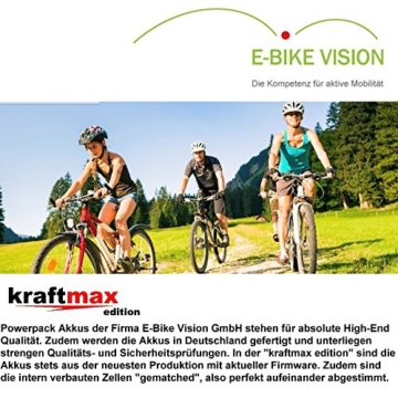 E-Bike Vision Powerpack Akku für Bosch 36V Classic Antrieb - 13 AH / 468 WH - NEUESTE VERSION (für Haibike eQ / xduro / KTM / Kreidler / Merida / Scott / Panther / VSF uvm.) - Kraftmax Edition - 