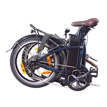 NCM Paris 20 Zoll Elektrofahrrad,E-Faltrad,E-Bike,Pedelec,Klapprad,36V 250W Bafang Motor, 36V Li-Ion Akku mit 14Ah PANASONIC Zellen,weiß,silber,dunkel blau,schwarz (Blau) - 