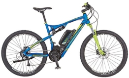 Prophete Herren Elektrofahrrad REX E-Bike Alu-Full Suspension MTB 650B 27.5 Zoll Bergsteiger 6.9, blau matt, 50, 51666-0111 -