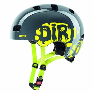 Uvex Kid 3 Fahrradhelm, Dirtbike Gray-Lime, 51-55 cm -